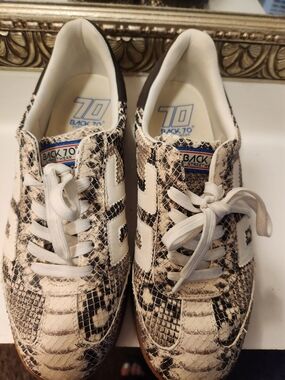 Back 70 Women’s Snake-Print White Sneakers